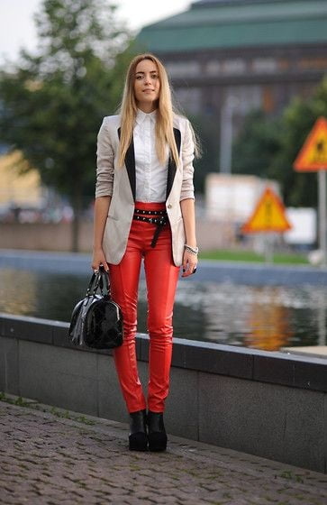 Red Leather Pants 3 - by Redbull18 #101965872