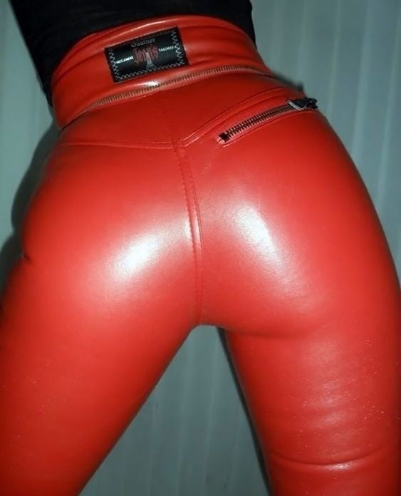 Red Leather Pants 3 - by Redbull18 #101965879
