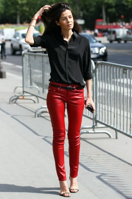 Red Leather Pants 3 - by Redbull18 #101965880