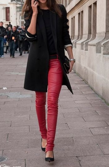 Red Leather Pants 3 - by Redbull18 #101965892