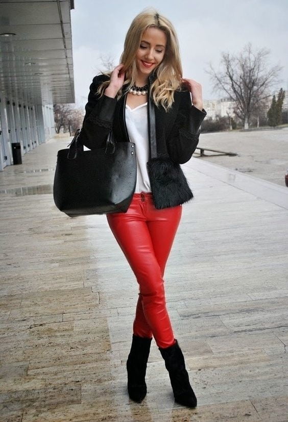 Red Leather Pants 3 - by Redbull18 #101965918