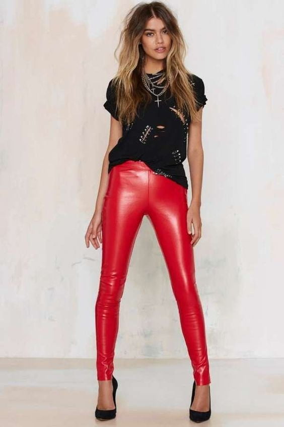 Pantalon en cuir rouge 3 - par redbull18
 #101965930
