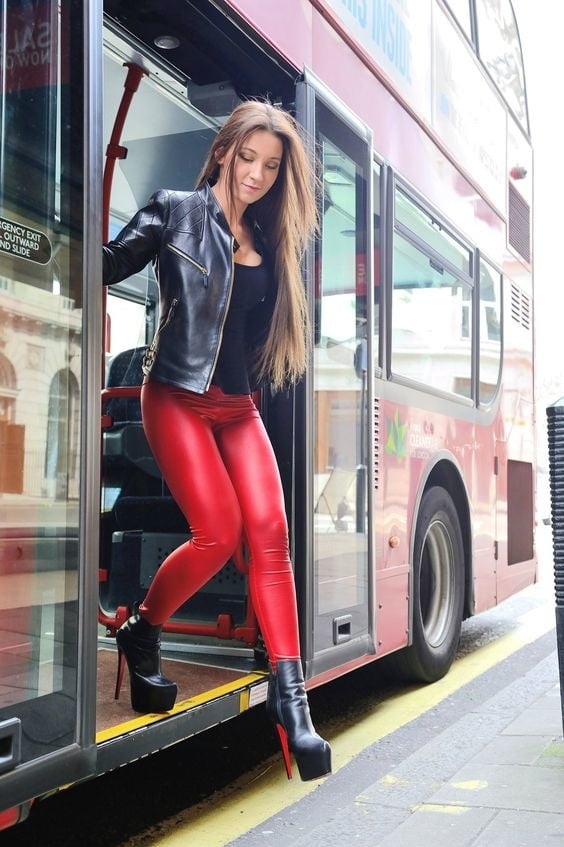 Red Leather Pants 3 - by Redbull18 #101965936