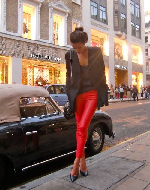 Red Leather Pants 3 - by Redbull18 #101965940