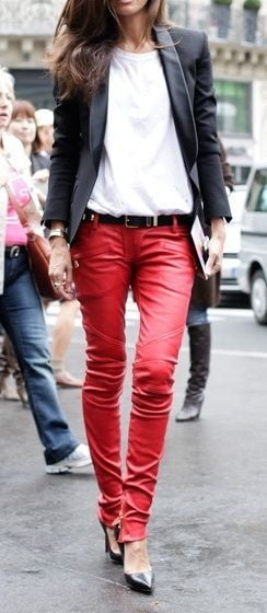 Red Leather Pants 3 - by Redbull18 #101965944