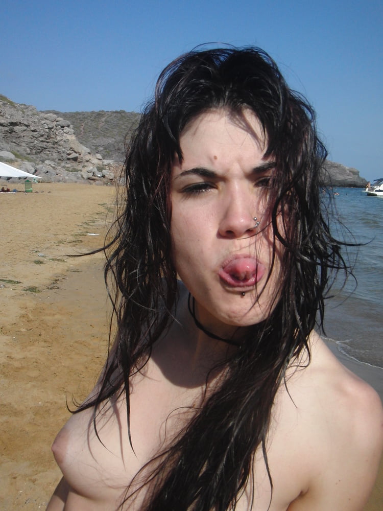 young punk rock slut from spain exposed at beach #92790300