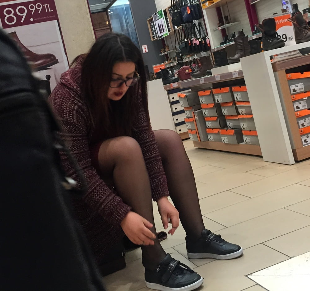 Pantyhosed Shopping - Chubby Bitch in Black Pantyhose #95610017
