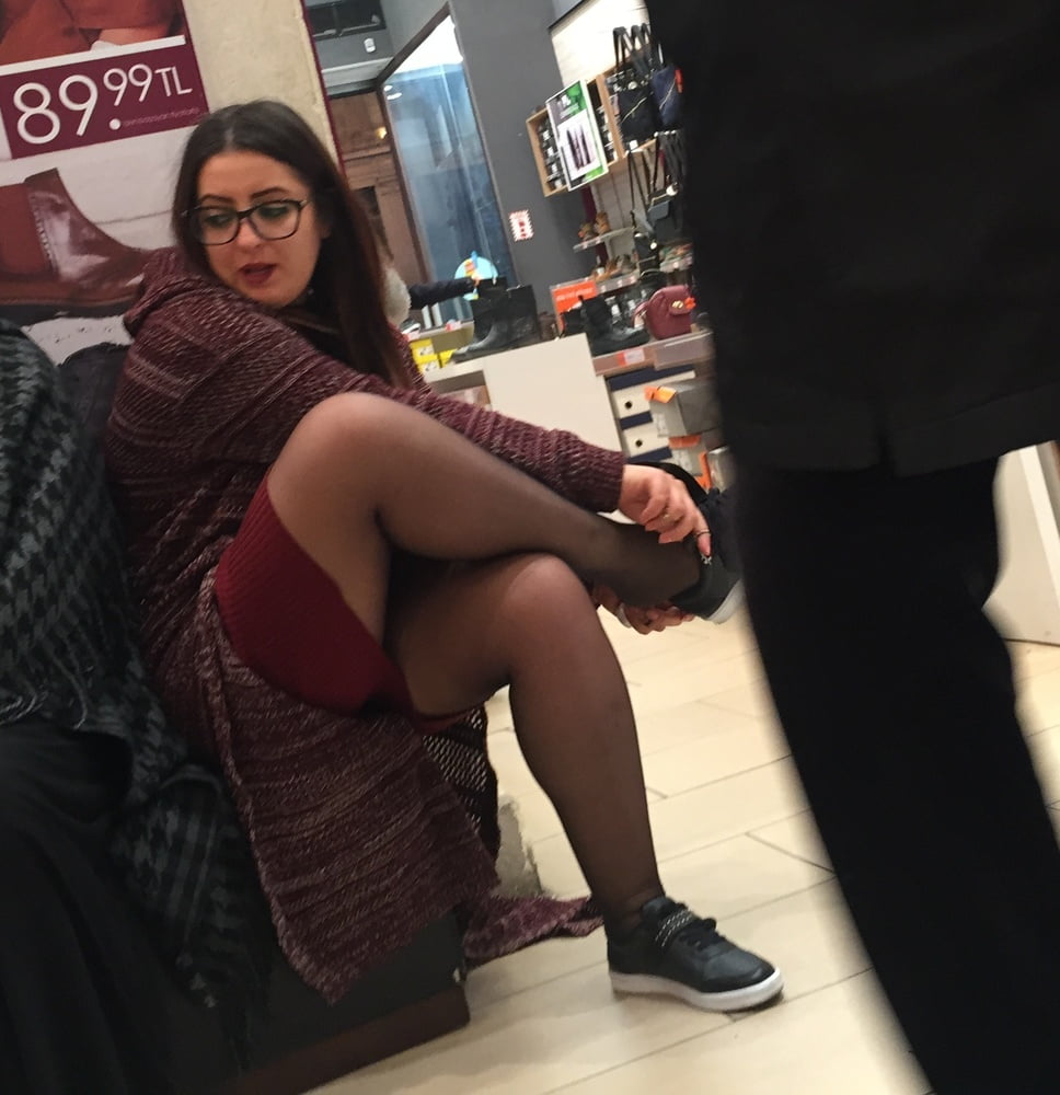 Pantyhosed Shopping - Chubby Bitch in Black Pantyhose #95610019