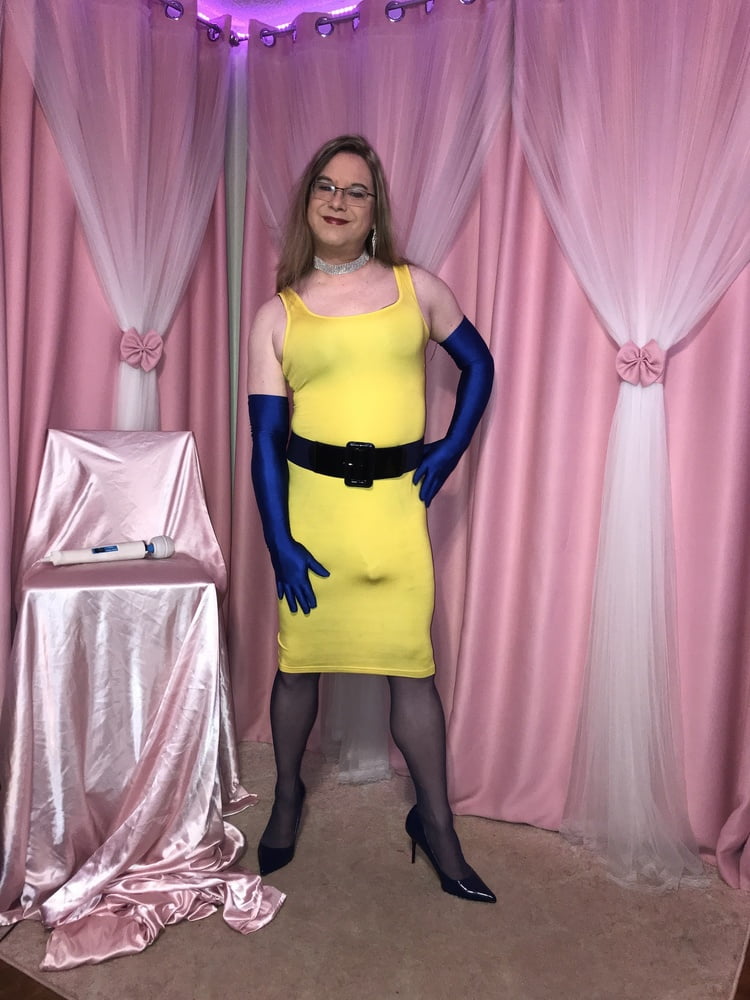 Joanie - Yellow Pencil Dress 2 #106951739