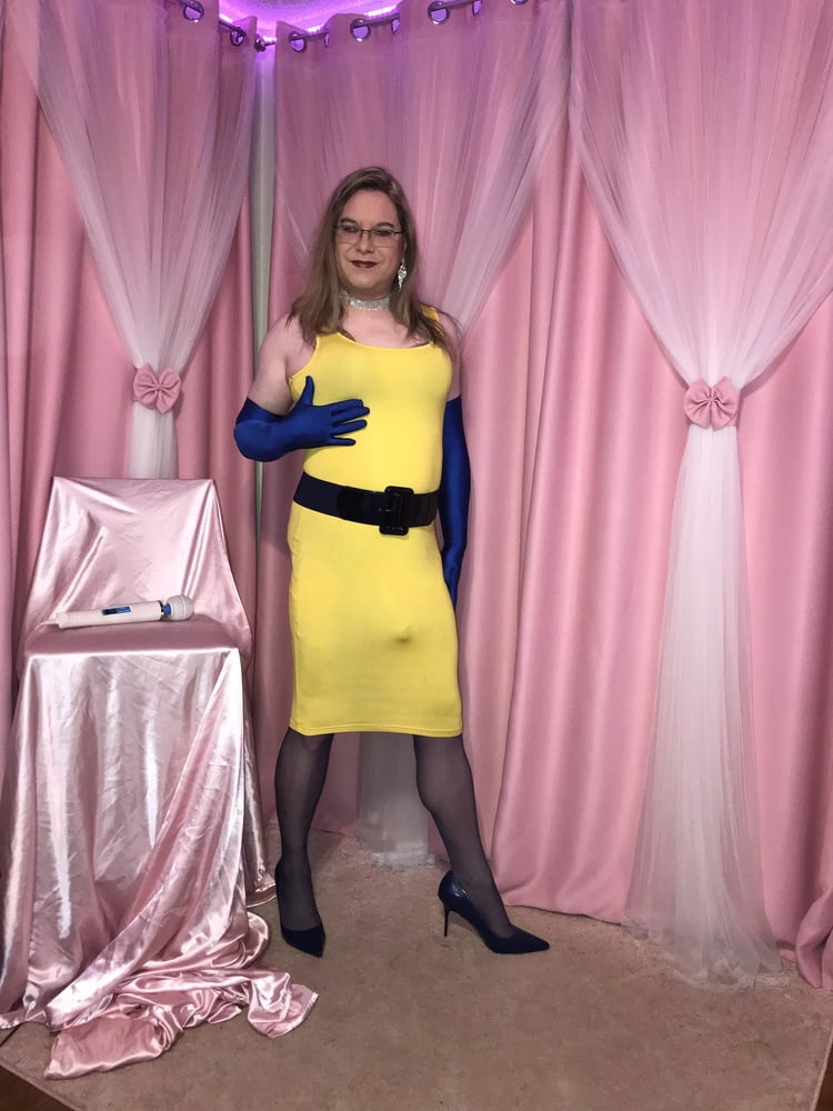 Joanie - Yellow Pencil Dress 2 #106951763