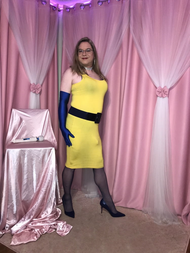 Joanie - Yellow Pencil Dress 2 #106951764