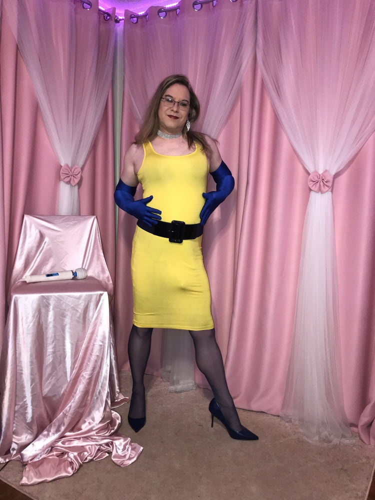Joanie - Yellow Pencil Dress 2 #106951765