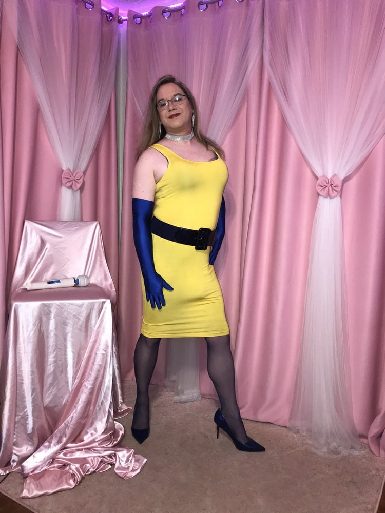Joanie - Yellow Pencil Dress 2 #106951766