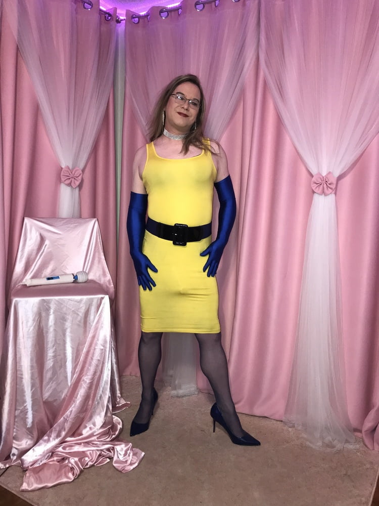 Joanie - Yellow Pencil Dress 2 #106951767