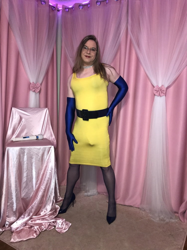 Joanie - Yellow Pencil Dress 2 #106951769