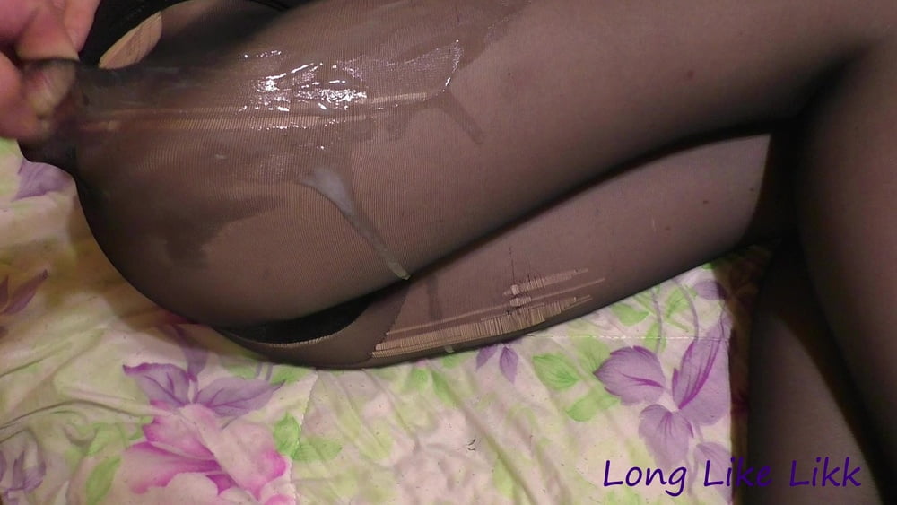 Cum on beautiful legs in black pantyhose #106800193