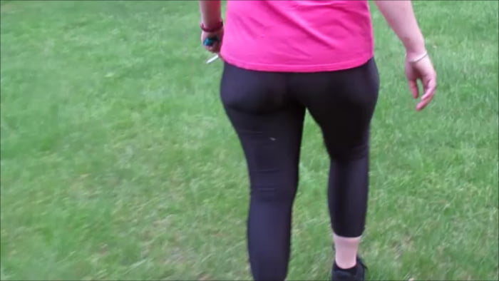 Public See Through Leggings Big Ass in Shiny Spandex MILF #106707404