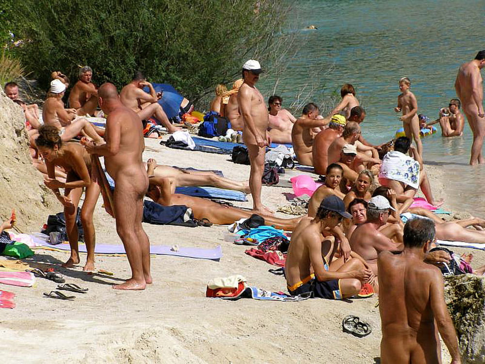 0704 Nude beach couples and groups. #96641501