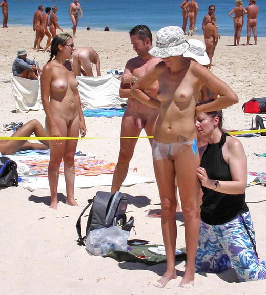 0704 Nude beach couples and groups. #96641559