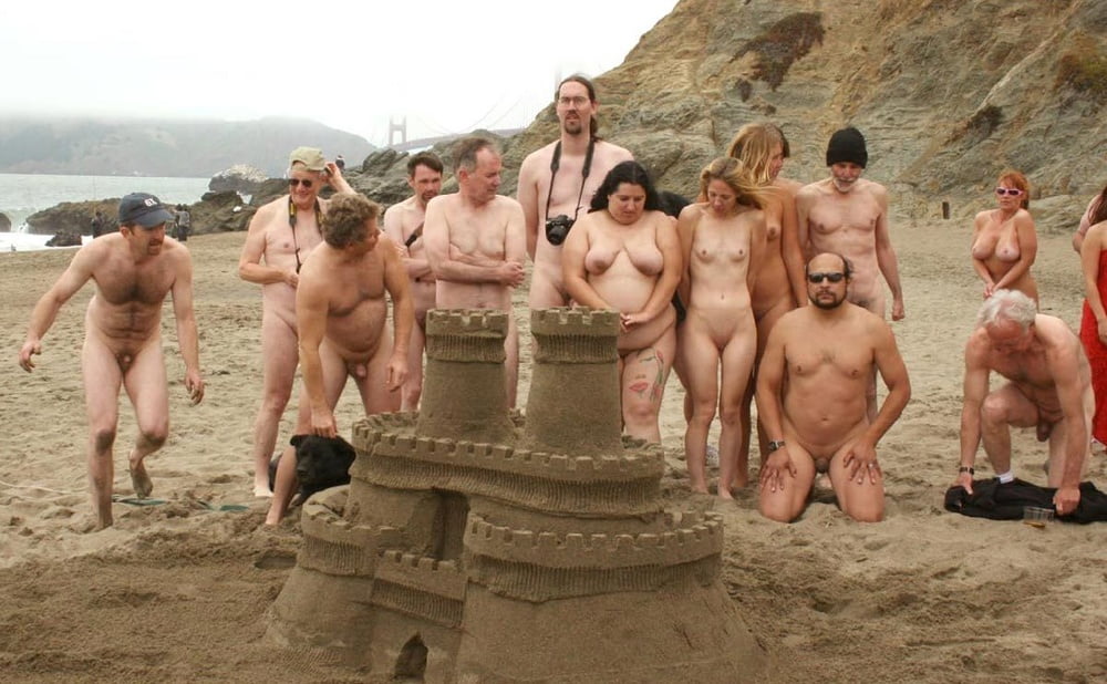 0704 Nude beach couples and groups. #96641726