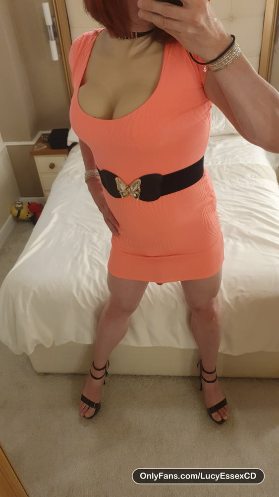 Lucy Essex CD Big Tit Big Cock selfies in pink dress #106889176