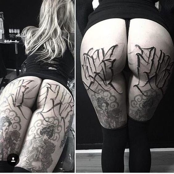 Ass tattoo. #91933637