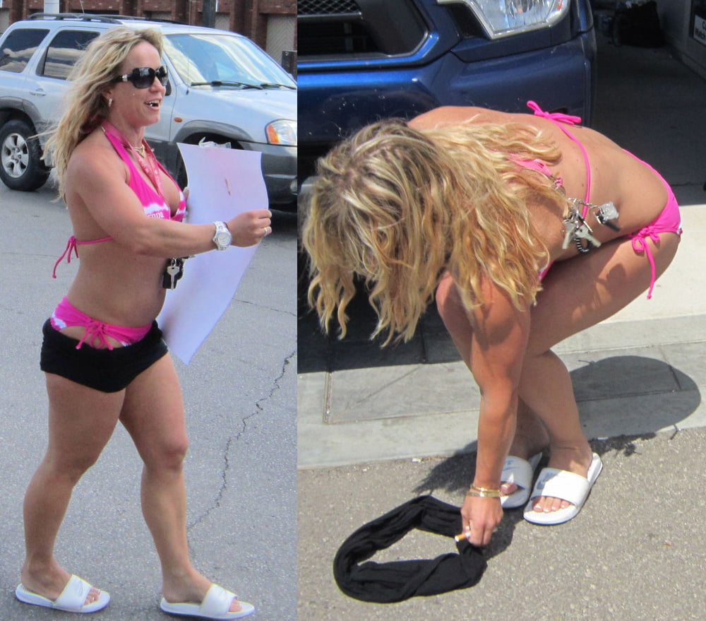 Melanie nimmt auf Hahn Härten rosa String-Bikini
 #80978623