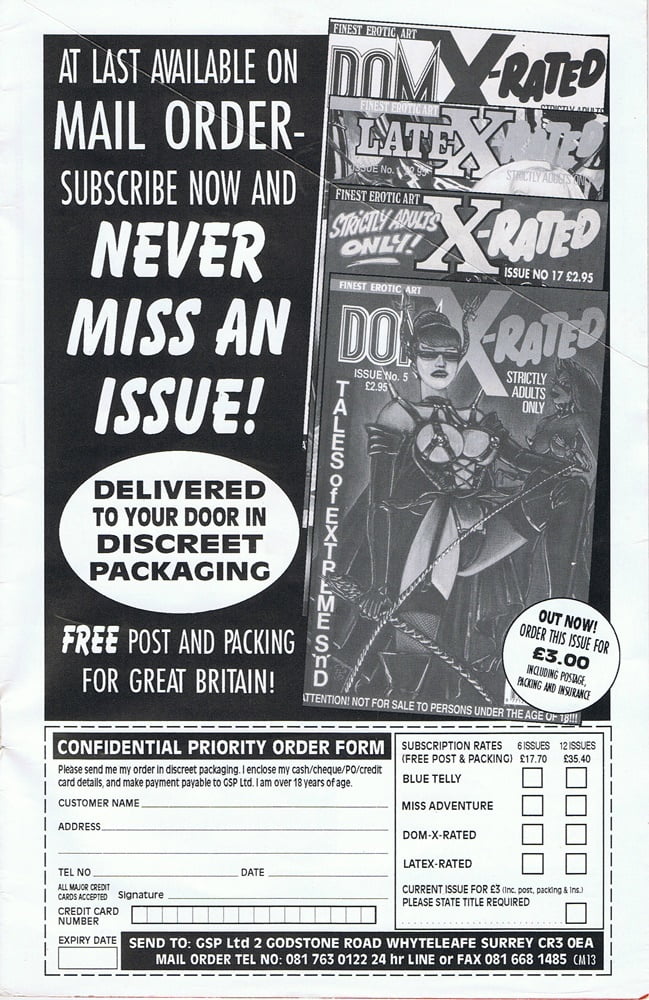 Une de mes vieilles bandes dessinées pornographiques britanniques des années 1990.
 #102812189