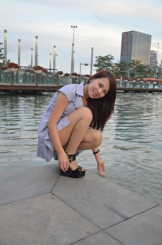 korean girl in pantyhose and platform sandals #101565947