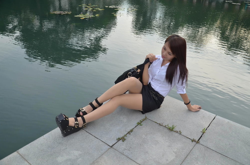 korean girl in pantyhose and platform sandals #101565952