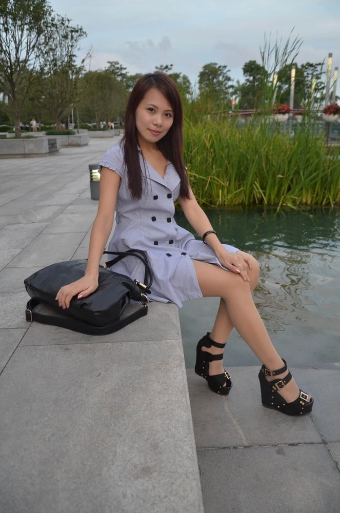 korean girl in pantyhose and platform sandals #101565958