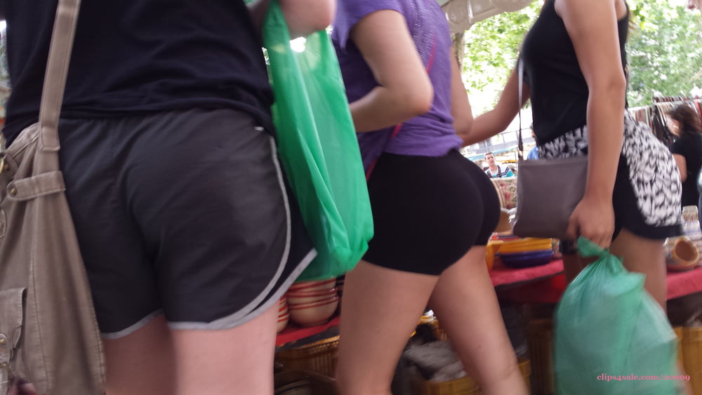 Candid spanish teen booty in lycra shorts
 #90374440