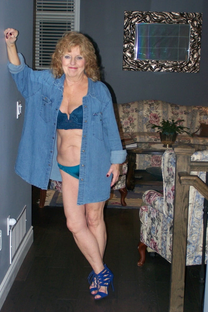 Blue denim with matching blue bra and panty #101143043