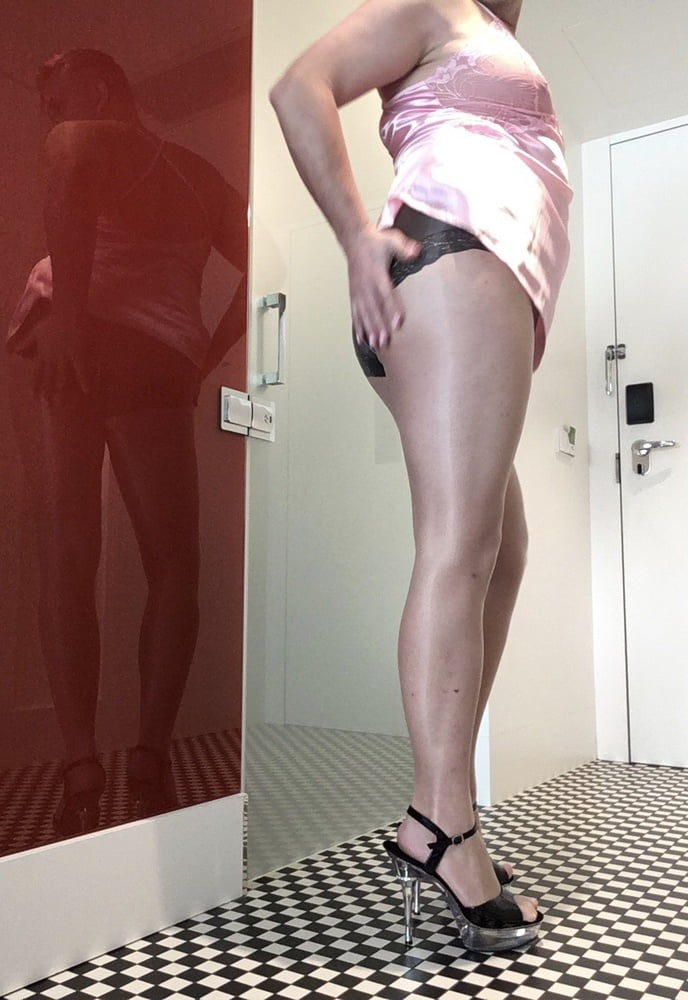 Shiny Pantyhose and Pink Nightie #106980957