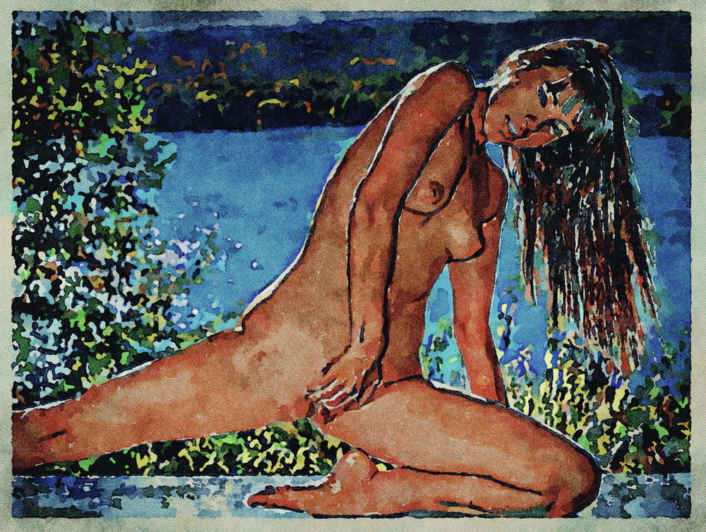Erotic Digital Watercolor Art 4th July 2020 #91332520