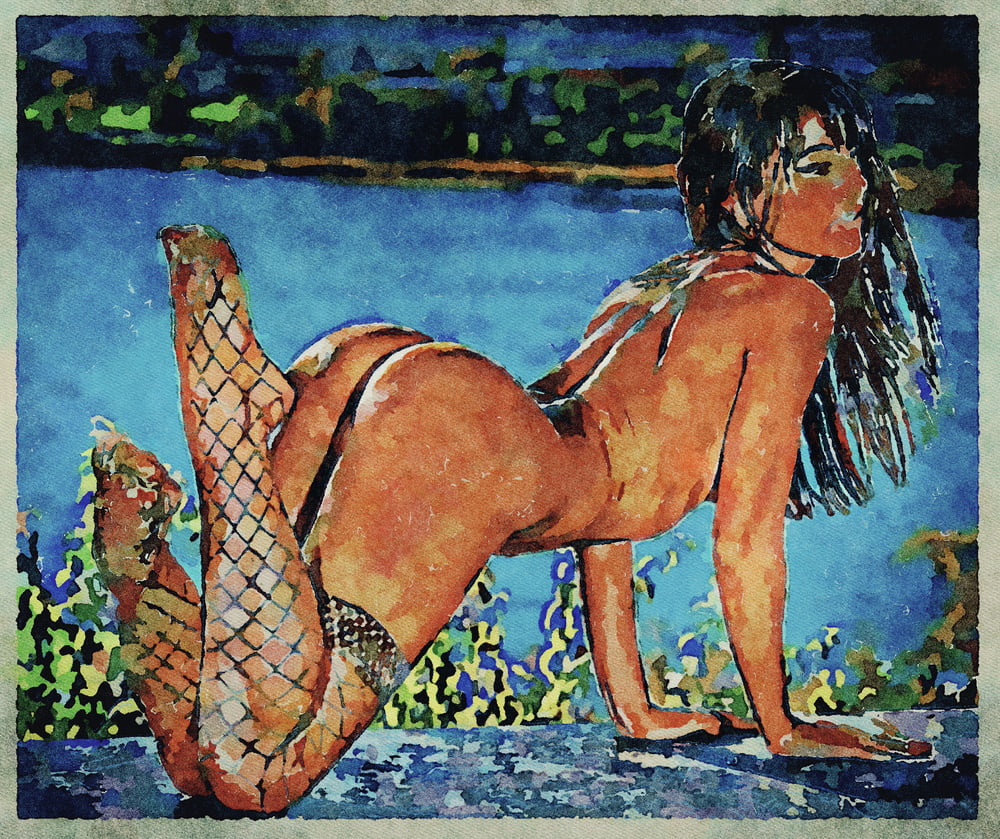 Erotic Digital Watercolor Art 4th July 2020 #91332530