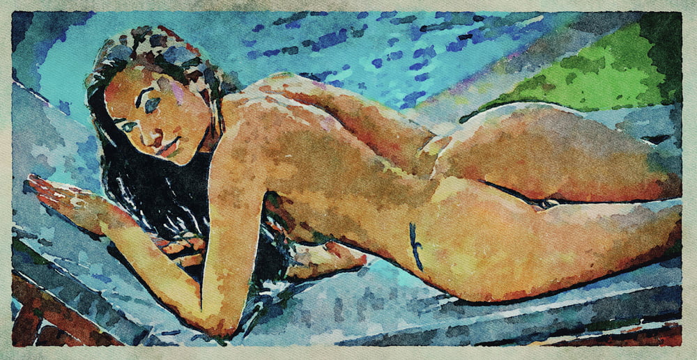 Erotic Digital Watercolor Art 4th July 2020 #91332548