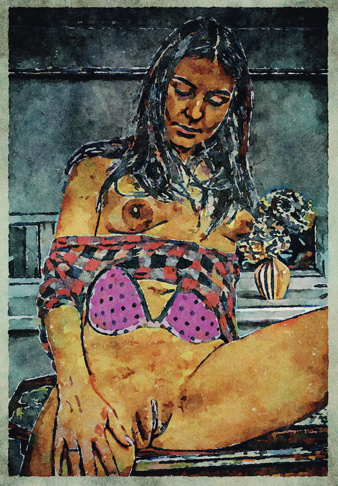 Erotic Digital Watercolor Art 4th July 2020 #91332616
