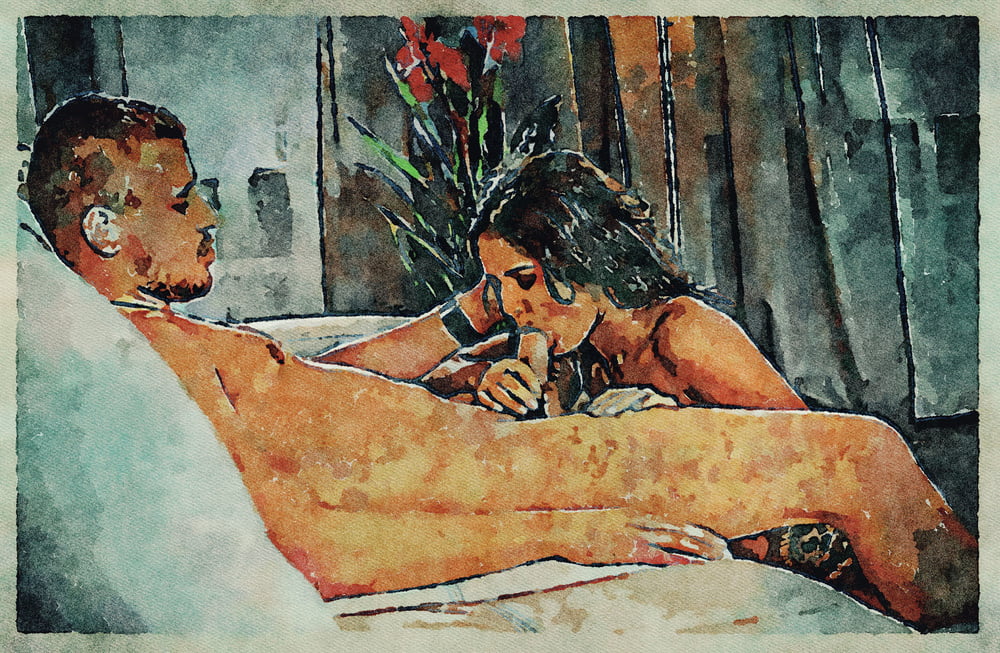 Erotic Digital Watercolor Art 4th July 2020 #91333294