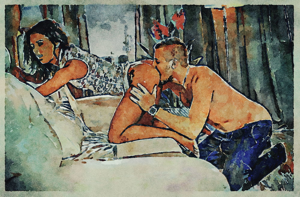 Erotic Digital Watercolor Art 4th July 2020 #91333304