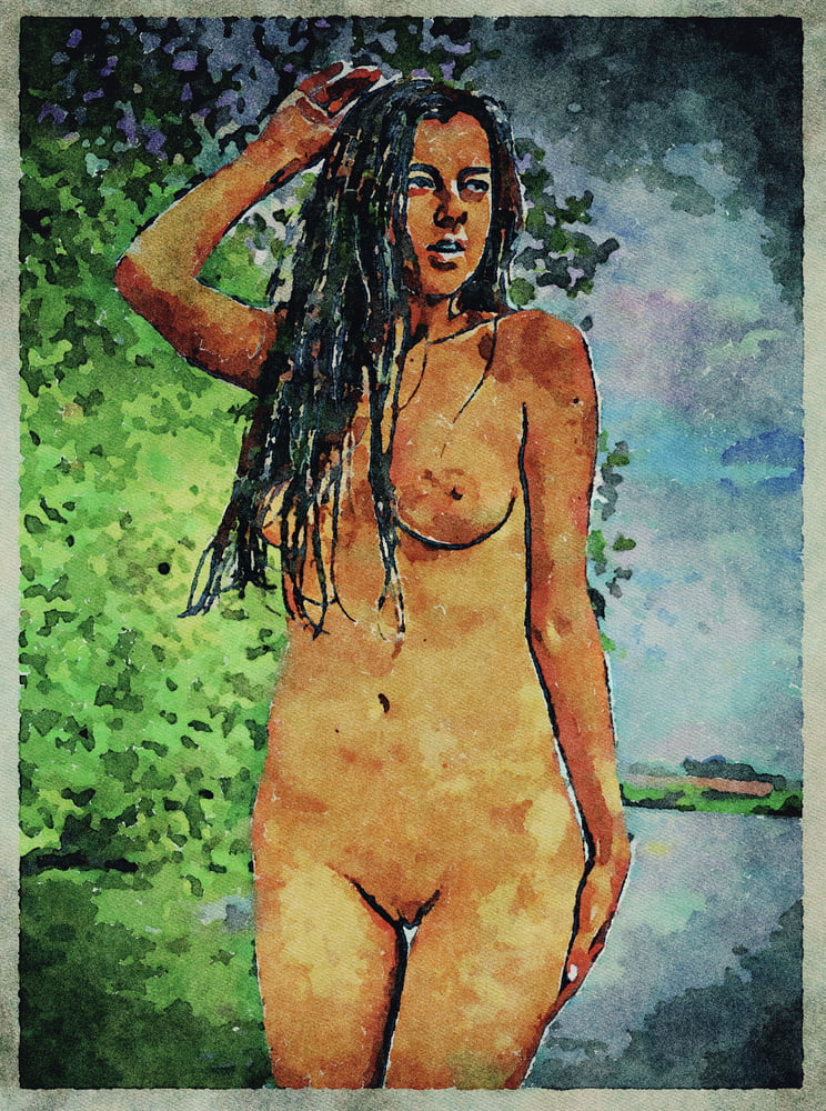 Erotic Digital Watercolor Art 4th July 2020 #91333574