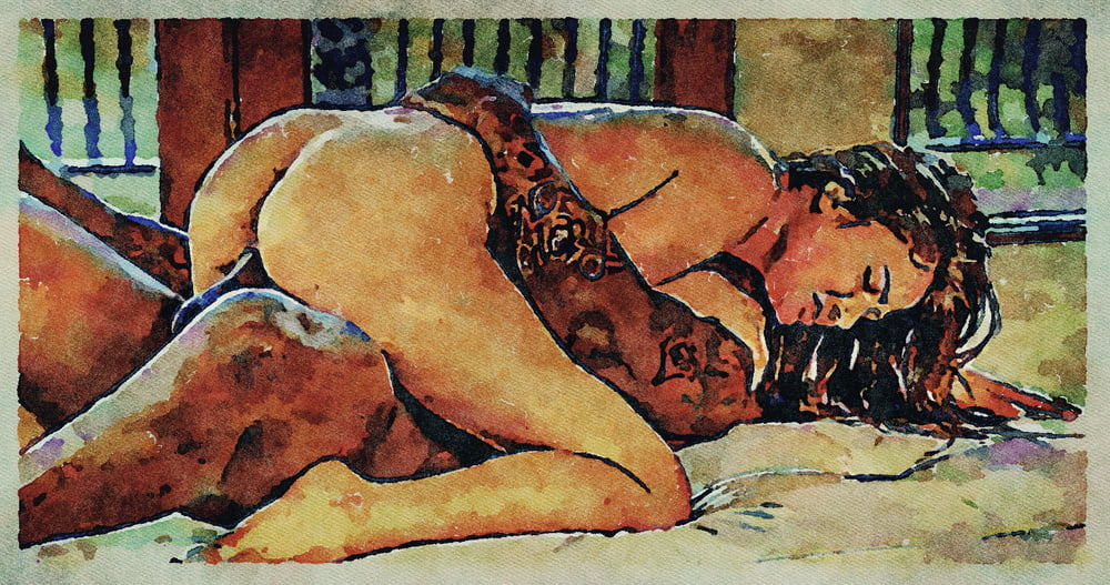 Erotic Digital Watercolor Art 4th July 2020 #91333980