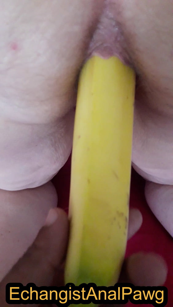 Stretching &amp; gapping my asshole with long banana #106590446