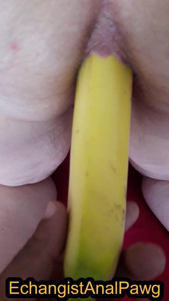 Stretching &amp; gapping my asshole with long banana #106590449