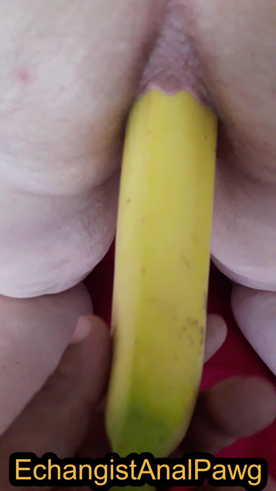 Stretching &amp; gapping my asshole with long banana #106590455