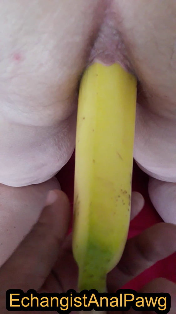 Stretching &amp; gapping my asshole with long banana #106590464