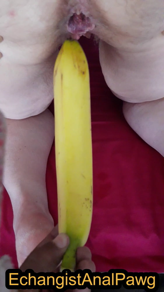 Stretching &amp; gapping my asshole with long banana #106590493