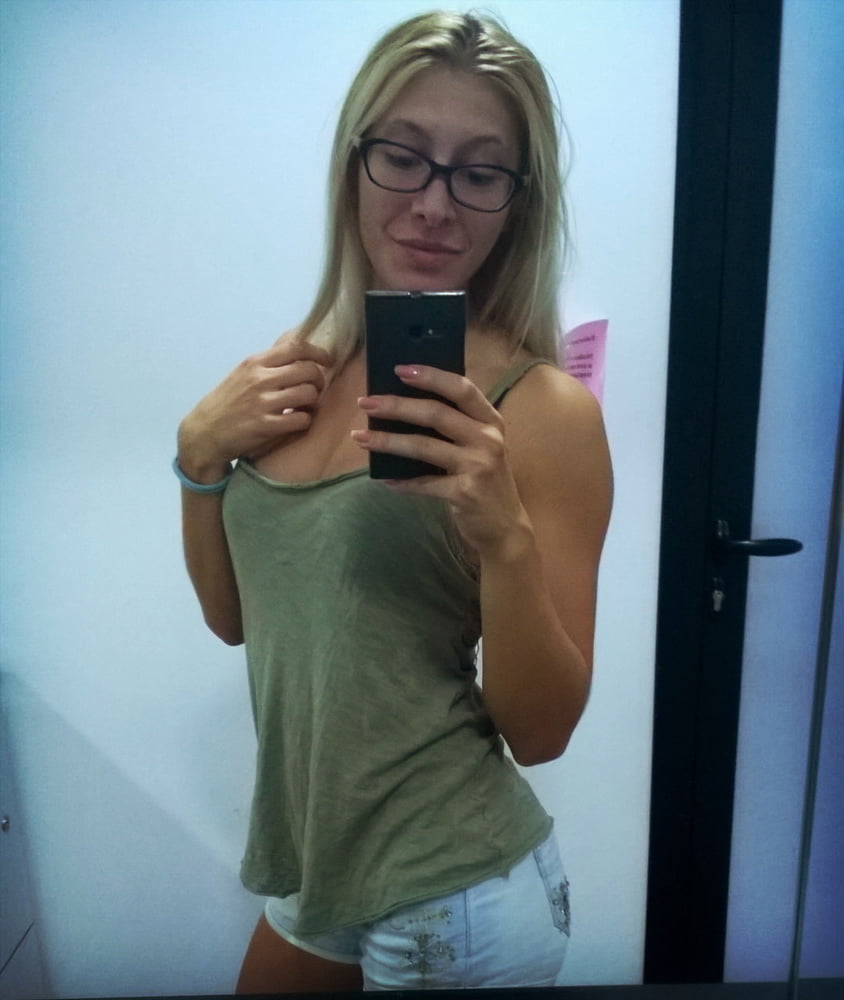 Serbian beautiful hot blonde skinny fitnes girl Jelena Simic #105930273