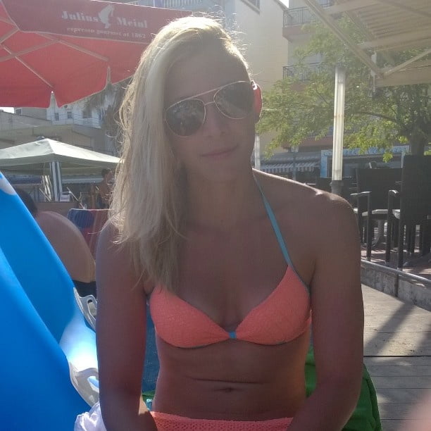 Serbian beautiful hot blonde skinny fitnes girl Jelena Simic #105930299