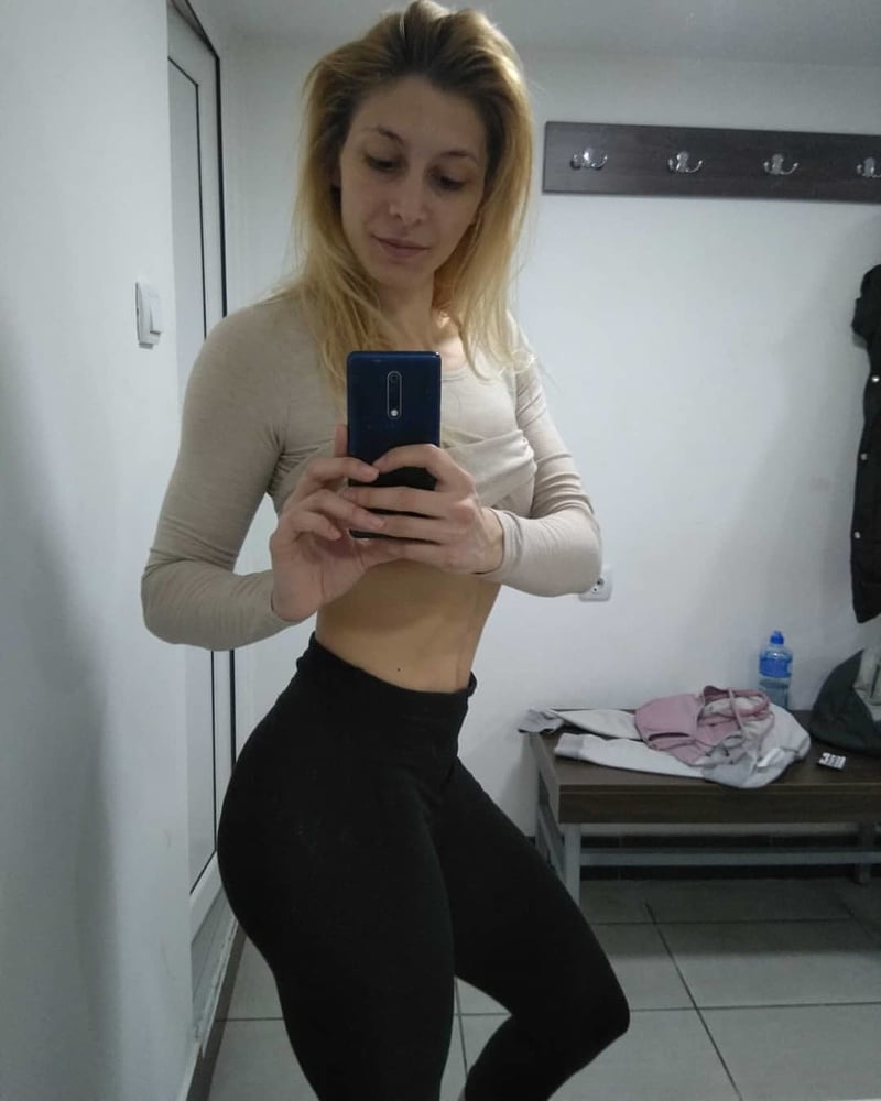 Serbian beautiful hot blonde skinny fitnes girl Jelena Simic #105930301